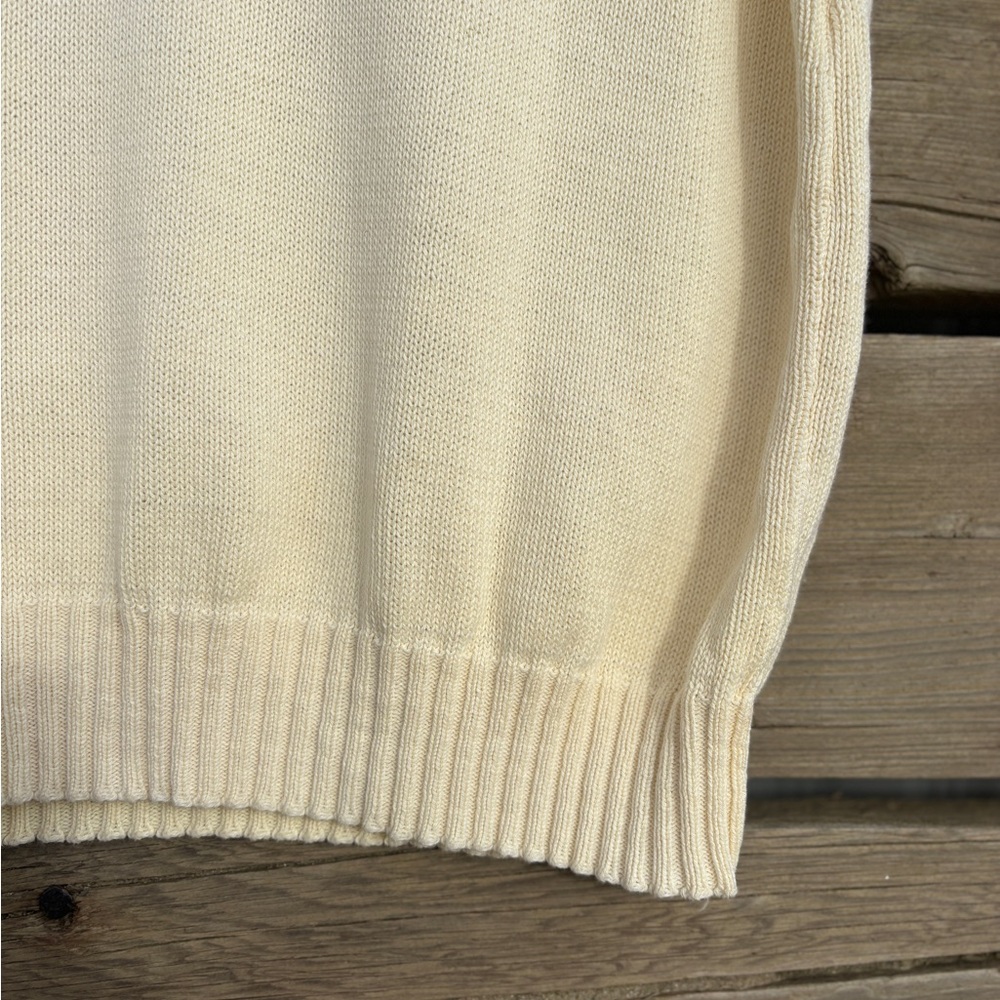 Vintage Susan Ed’s Preppy Ivory Knit Sweater Vest Sz Lg - Picture 5 of 12